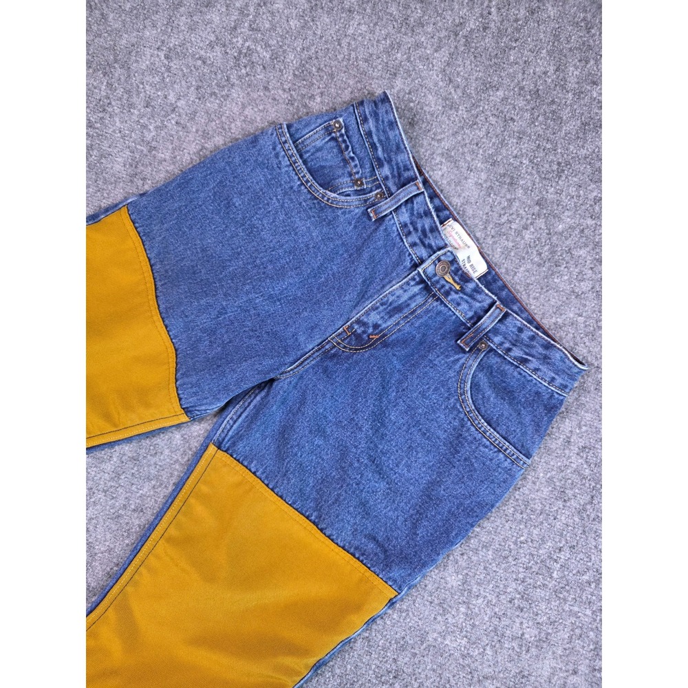 Levi Strauss Signature Field Gear Jeans Womens 8L Blue Yellow Mid Rise Straight
